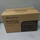 MÜELLERHOME RetroMod 2 Slice Toaster, Retro Looks with Upgraded Advanced Components, 7 Browning Levels, 3 Functions (Reheat, Defrost, Cancel), Removable Crumb Tray, Under Base Cord Storage, Black