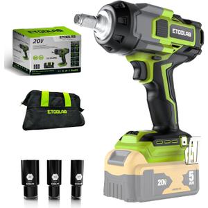 Impact Wrench 1/2 inch for DeWalt 20v Battery, Impact Wrench 750Ft-lbs(1000N.m) High Torque Brushless Electric Impact Gun, Power Impact Driver with 3-Mode Speed, LED Work Light(no battery)-Green