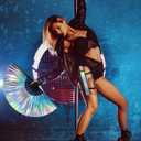 Large Rave Fan UV Glow Hand Fan with Holster for Men Women Disco Party Supplies for Carnival St. Patrick's Day Edm Music Festival Club Rave Accessories(Laser)