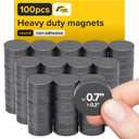 Ultra-Strong Ceramic Round Magnets (0.7x0.2"/18x5mm, 100 pcs) - Heavy Duty Magnets, Non-Corrosive, High Thermal Resistance, Versatile For Home, Office, Workshop, Whiteboard, Fridge And Hobby Use