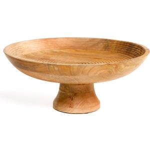THE ART BOX Wooden Footed Centerpiece Fruit Bowl Ribbed Natural - 12 Inch Kitchen Counter Farmhouse Dish Large Bowls for Christmas Table Decor THE ART BOX Wooden Footed Centerpiece Fruit Bowl Ribbed Natural - 12 Inch Kitchen Counter Farmhouse Dish Large Bowls for Christmas Table Decor