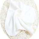 Lion bear 10 Pack Reusable Colored Organics Baby Washcloths, Soft Absorbent Organic Cotton Washable Saliva Towel Face Wipes, Newborn Bath Face Towel, Natural Baby Wipes for Sensitive Skin (White)