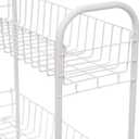 Household Essentials 05121 Slim Line 3-Tier Metal Storage Cart | Laundry Room Rolling Organizer | White, 29.875" x 19.5" x 7"