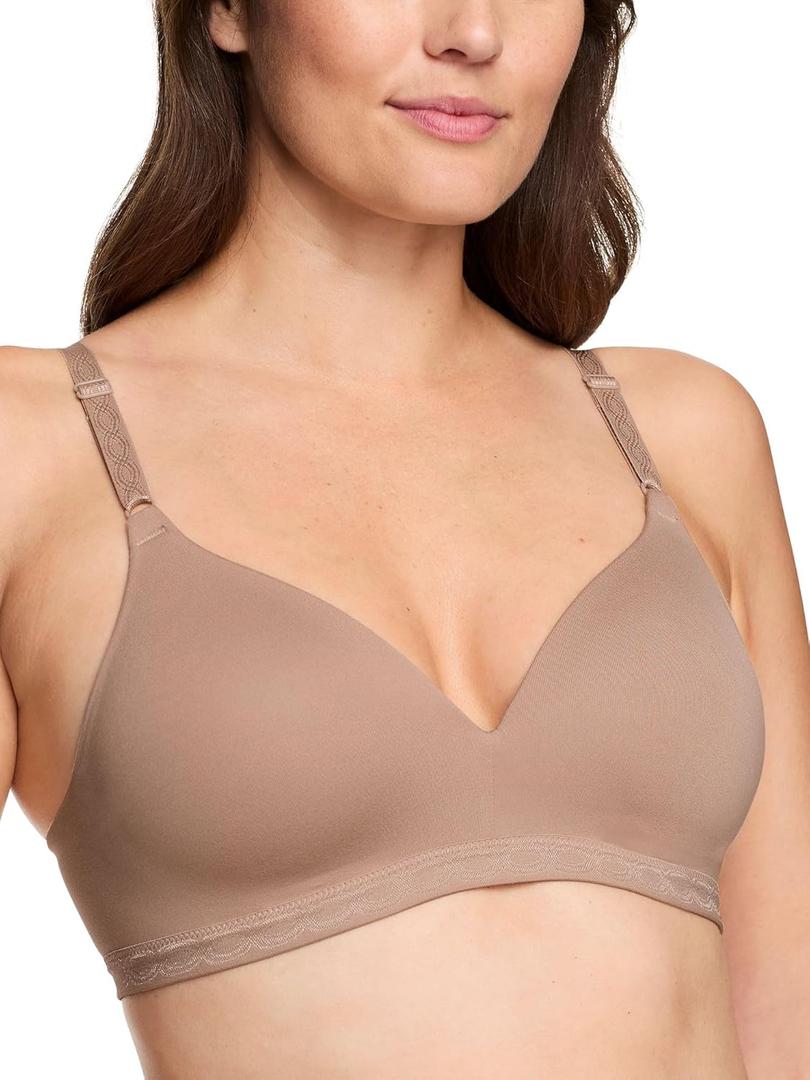 Warner's Womens Blissful Benefits Super Soft Wireless Lightly Lined Comfort Bra Rm1691w (40D), Toasted Almond