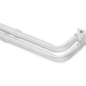 Yafa Home Fashion Durable Double Standard White Adjustable Curtain Rod Hardware Included (White, 28"48")