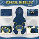 Dog Raincoat, Waterproof Dog Rain Jacket with Hood, Rain Coat with Leash Hole, Reflective Strap for Small Medium Dogs, Lightweight Puppy Clothes(Blue,S)