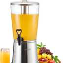 VEVOR Beverage Dispenser, 2.1 Gallon Drink Dispenser for Parties, Stainless Steel + Plastic Juice Dispensers with Spigot Ice Chamber, Iced Tea Lemonade Juice Water Dispensers, for Restaurants, Hotels