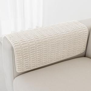 Foxdecor Couch Arm Covers Sofa Arm Cover, Arm Chair Covers Set of 2, Non-Slip Chair Arm Covers, Arm Rest Cover for Sofa, Armchair Slipcovers Couch Protector (Cream White 20x20 inch)