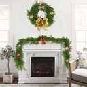 Artificial Norfolk Pine Garlands, Realistic Pine Garland, Green Artificial Greenery Garland for Table, Mantle, Wall, Indoor, Winter Christmas Decorations, Holiday Party Home Decoration (1, 9FT)