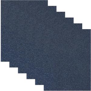 MECCANIXITY Glitter Heat Transfer Vinyl Iron On Vinyl Navy Blue 12" x10" for DIY T-Shirt, Bag, Shoes, Hat, Uniform, Pillow Pack of 6