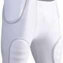 CHAMPRO Formation 5-Pad Integrated Football Girdle (Large, White, Grey)