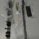 Broom Holder Over The Door Over Door Broom and Mop Rack Over The Door Hooks Organizer With4 Slots & 3 Hooks 1 Storage Basket For Laundry Room, Garage, Closet, Kitchen Decor (black)