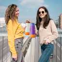 2 x yoelike 2 PCS Wave Silicone Water Bottle Boot for Owala, Anti-Slip Protective Sleeve for FreeSip/Twist/Flip, Watter Bottle Accessories, Bottom Bumper Cover, Dishwasher Safe, BPA Free (40 Ounces, orange)