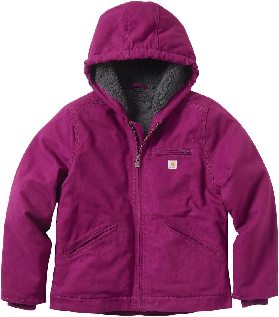 Carhartt Kid's CP9547 Canvas Insulated Hooded Jacket - Girls (Large)