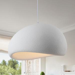 19.7in Wabi Sabi Pendant Light, Kitchen Island Lighting Fixture Ceiling Mount Japanese Lamp Japandi Chandelier for Dining Living Room Hallway Bedroom Restaurant Hanging Lamp, White 1 Pack