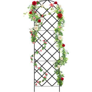 Giant Trellis for Climbing Plants, 108'' x 30'' Large Heavy Duty Rustproof Metal Vine Plant Trellis with Black Coating for Outdoor Climbing Plants Vegetables Support(Simple Style)