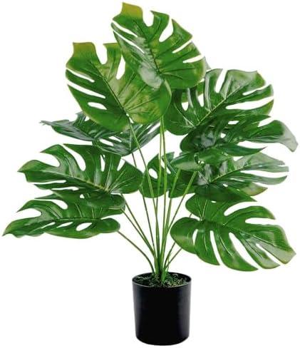 Toopify 19" Large Fake Plants Artificial Palm Tree in Pot for Indoor and Outdoor Home Office Decor