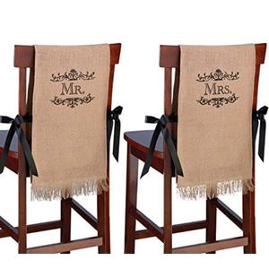 Lillian Rose Mrs. Rustic Burlap Chair Covers Decor (WF565 MM)