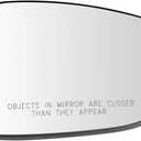 TRQ Passenger Side Mirror Glass Heated Blind Spot Indicator Convex Compatible with 2017-2024 Chrysler Pacifica 2020-2024 Chrysler Voyager CH1325135