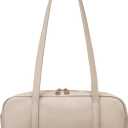 Swing Zip Shoulder Bag for Women Vegan Leather Shoulder Handbag Top-Handle Hobo Bags Trendy Purse (Lightgray)