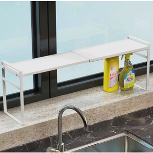 1pcs Small Narrow Tall Shelf for Windowsill Kitchen Organizer Window Sill Plant Shelf Stackable Shelves Bathroom Sill Thin Shelves for Narrow Spaces Counter Top Racks (White)