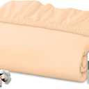 Royale Linens 100% Organic Cotton Fitted Sheet - Percale Weave - Super Soft Deep Pocket Bottom Sheets - Elastic Sheet Twin XL Size - Twin XL Fitted Sheets Only - (39"x80"+15", Sand)