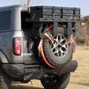 Utility Cargo Rack Basket Storage Tray Spare Tire Storage Rack Fit for 1976-2025 Jeep Wrangler JK/JL, 2021-2025 Ford Bronco 27"-32" Tire 88 LB Capacity No-Drill Installation