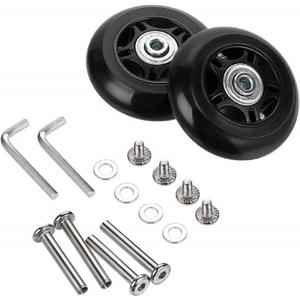 Luggage Suitcase Wheels 70mm x 24mm/2.75"x0.94" w/ABEC 608zz Skate Inline Outdoor Replacement Wheels, One Set of (2) (OD:70 W:24 ID:6 Axles:35 & 40mm)