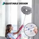 DRQ Ceiling Fan Cleaner Duster, Reusable Microfiber Duster with Extension Pole, 13 to 48 Inch Fan Blade Cleaner, Removable Dusters for Cleaning Walls Bookshelves Door Window Top (Grey) (Gray)