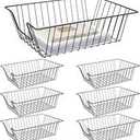 Yeaqee 6 Pcs Letter Tray Wire Paper Trays Stackable File Desk Organizer Metal File Paper Holder Basket for Desk Desktop Letter Storage for Office Home Classroom School(17'' x 12'' x 5 '',Black)