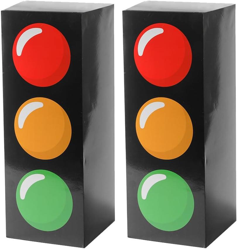 2PCS Big Traffic Light Boxes for Car Theme Birthday Party Supplies Party Decor Traffic Light Party Decoration