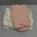 Konssy Muslin Crib Sheets for Girl Boy, 2 PCS Soft and Breathable Cotton Baby Sheets for Standard Crib Mattress, 52"x 28" (Floral, Pink)