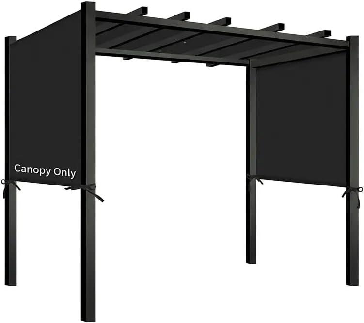 Universal Waterproof Pergola Canopy Shade Cover Replacement - 17'x6.8' Outdoor Sun Shades Canopy Top for Patio Gazebo Deck Balcony Porch, Cover Only (Black)