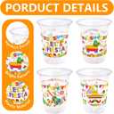 WorldBazaar 100 Pack Fiesta Plastic Cups 12oz Cinco De Mayo Disposable Party Cups for Mexican Taco Birthday Summer BBQ Party Decorations