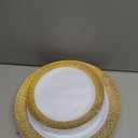 140Pcs Gold Plastic Dinnerware for 20 Guests,Gold Lace Disposable Plasticc Plates Including 20 Dinner&Dessert Plates,Cups,Golden Plastic Silverware for Party,Birthday,Wedding