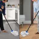 Indoor Mop for Floor Cleaning - Cotton Mops for Floor Cleaning, Regular Mop for Floors, 49-inch Simple Mops for Cleaning Living Rooms, Bathrooms, and Kitchens. (Dark Blue)