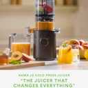 Nama J3 Compact Cold Press Juicer Space Saving & Self Feeding for Hands-Free Operation Lightweight, Portable Zero Waste Slow Masticating Juicer Easy Cleanup & Assembly - Black