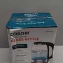 Cosori Electric Kettle, No Plastic Contact With Water, Wide Mouth For Easy Cleaning, Auto Shut Off, 1.7L Tea Kettle & Hot Water Boiler, Water Heater & Teapot, Borosilicate Glass, Black, 1500W (1.8 Quarts)