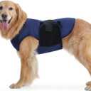 IECOii Calming Anxiety Vest for Dogs, Stretchy Stress and Anxiety Relief Wrap for Storm Fear Travel Loud Noise, Soft Adjustable Thunderstorm Jacket for Anxiety, Dark Blue, Size XL