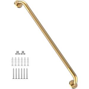 36 Inch Anti Slip Shower Grab Gold, Munzong Bathroom Grab Bar, Knurled Bathroom Balance Bar,Safety Hand Rail Support Handicap Elderly Injury Senior Assist Bath Handle