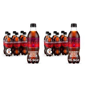 Coca-Cola Zero Sugar Cherry Diet Soda Soft Drink, 16.9 fl oz, 12Pack BB: 02 Mar 2026
