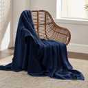 Bedsure Gentlesoft 100% Cotton Blanket Twin XL Size for College Dorm - Cooling Breathable and Soft for Summer, Waffle Weave Twin Blanket for Bed, Dorm Room Essentials, Pageant Blue, 66x90 inches