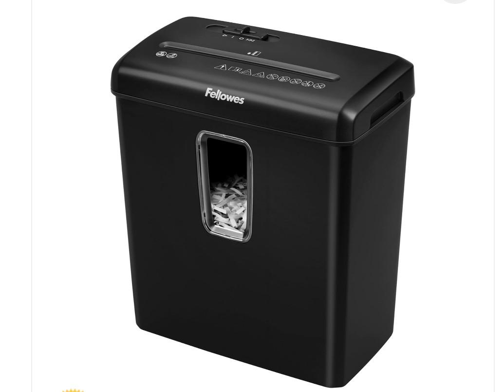Fellowes Powershred FS-6C Cross-Cut Paper Shredder, 6-Sheet Capacity, 15L Bin, High Security Level P4, Black