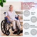 Suzile Wheelchair Cushion Wheelchair Seat Cushion with Strap Recliner Suitable for 18 Inches Armrest and Support for Senior(Navy Blue)