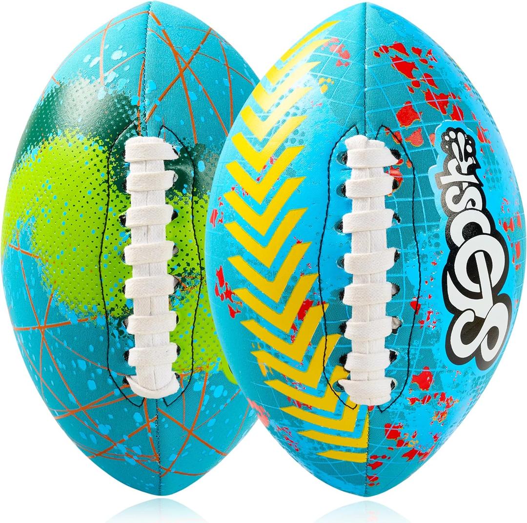 Sloosh 2Pcs Swimming Pool Waterproof Football, 8.5" Sport Pool Football, Water Outdoor Sports Pool Toy for Backyard, Pool Play, Beach Game