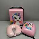 emissary 3 Pieces Unicorn Kids Luggage Set for Girls, 16" Hardside Carry on Luggage with Spinner Wheels, Toddler Suitcases Set Travel Rolling Kid's Luggage Airline Approved