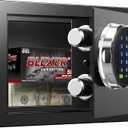 Grimtron Smart Biometric Safe Fingerprint Lock Box with Silent Mode, Backlit Keypad and LED Light, Small Caja Fuerte (7.87"H x 14.57"D x 16.93"W)