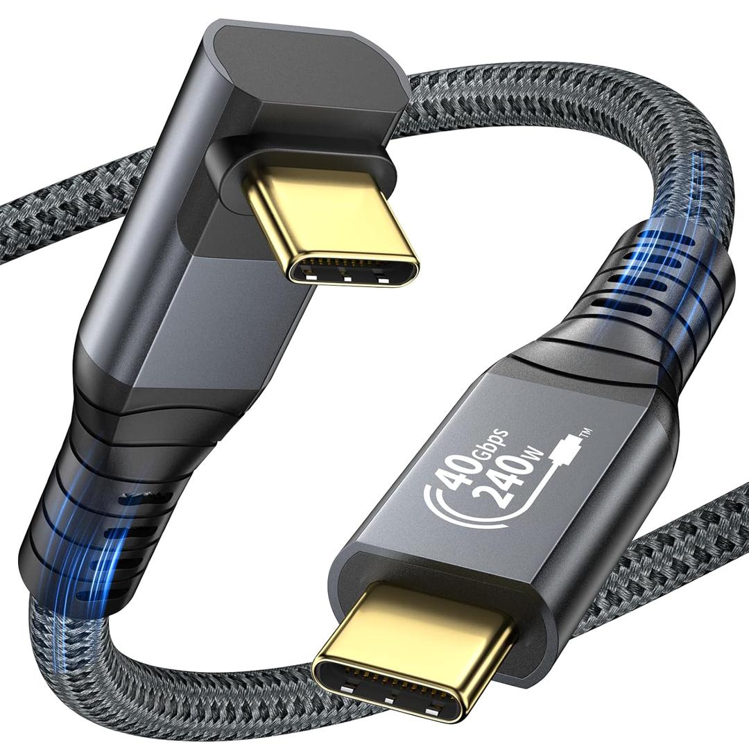 Certified Thunderbolt 4 Cable 6.6ft, Support 40Gbps/240W Charging/8K Display, Compatible with USB4,Flexible USB C to USB C Cord for iPhone 15 Pro MacBook Pro/Air Samsung Galaxy Steam Deck Switch eGPU