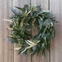 20 Inch Eucalyptus Greenery Wreaths for Front Door, Artificial Outdoor Spring Summer Wreath for Porch, Window, Farmhouse, Home Decor - All Seasons