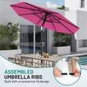 AreShark 10 FT Outdoor Patio Umbrella, Patio Table Umbrella with Push Button Tilt and Crank, Outdoor Patio Umbrellas with 8 Fiberglass Ribs, Patio Umbrellas for Market, Garden, Pool (Rose Pink)